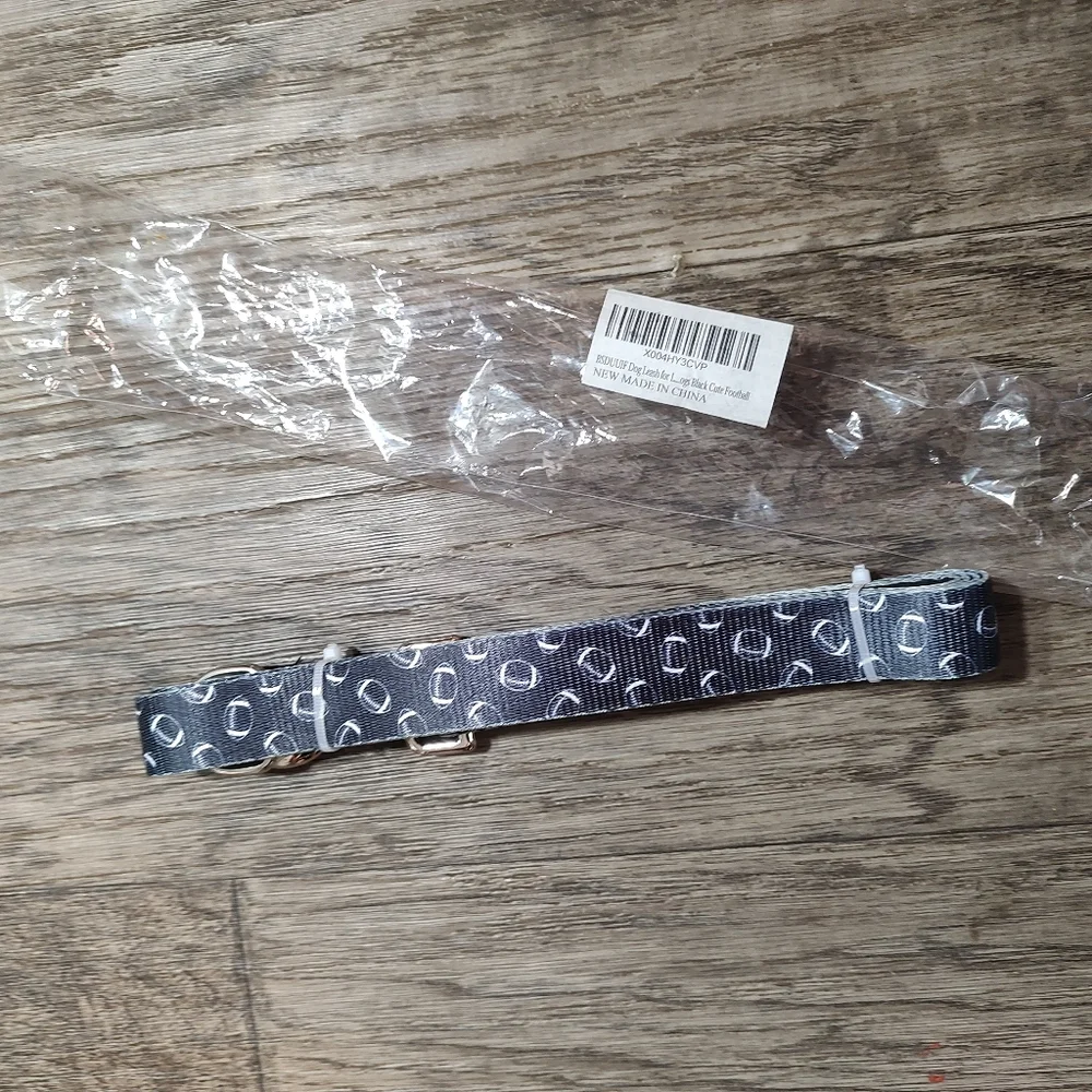 Football Black and White Patterned 9ft Dog Leash